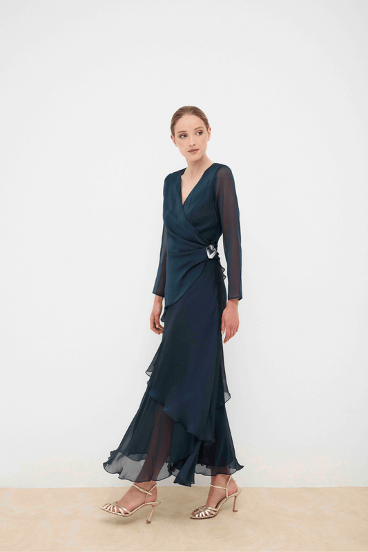 Vestido GIA Azul Petróleo - BIMANI