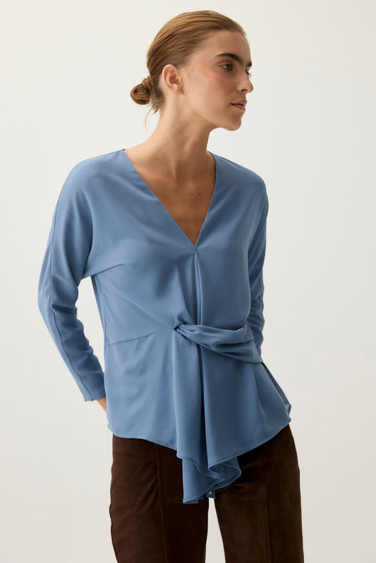 AVEN Mist Blue Blouse