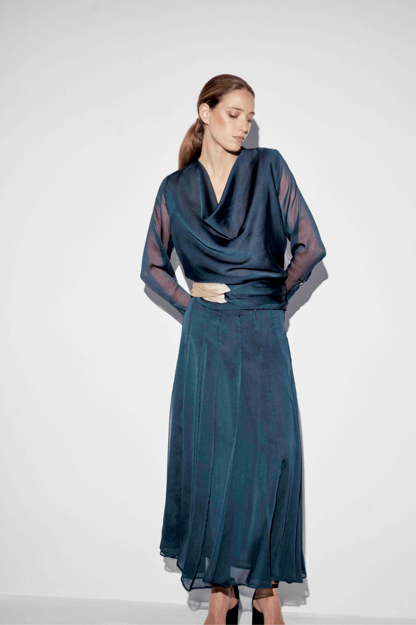 Blusa HELIANE Azul Petróleo - BIMANI