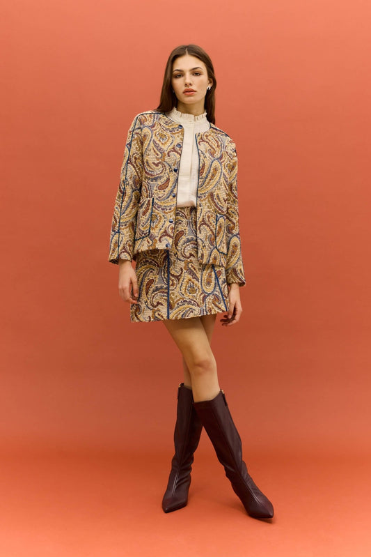 Chaqueta MABEL Estampado Beige - BIMANI