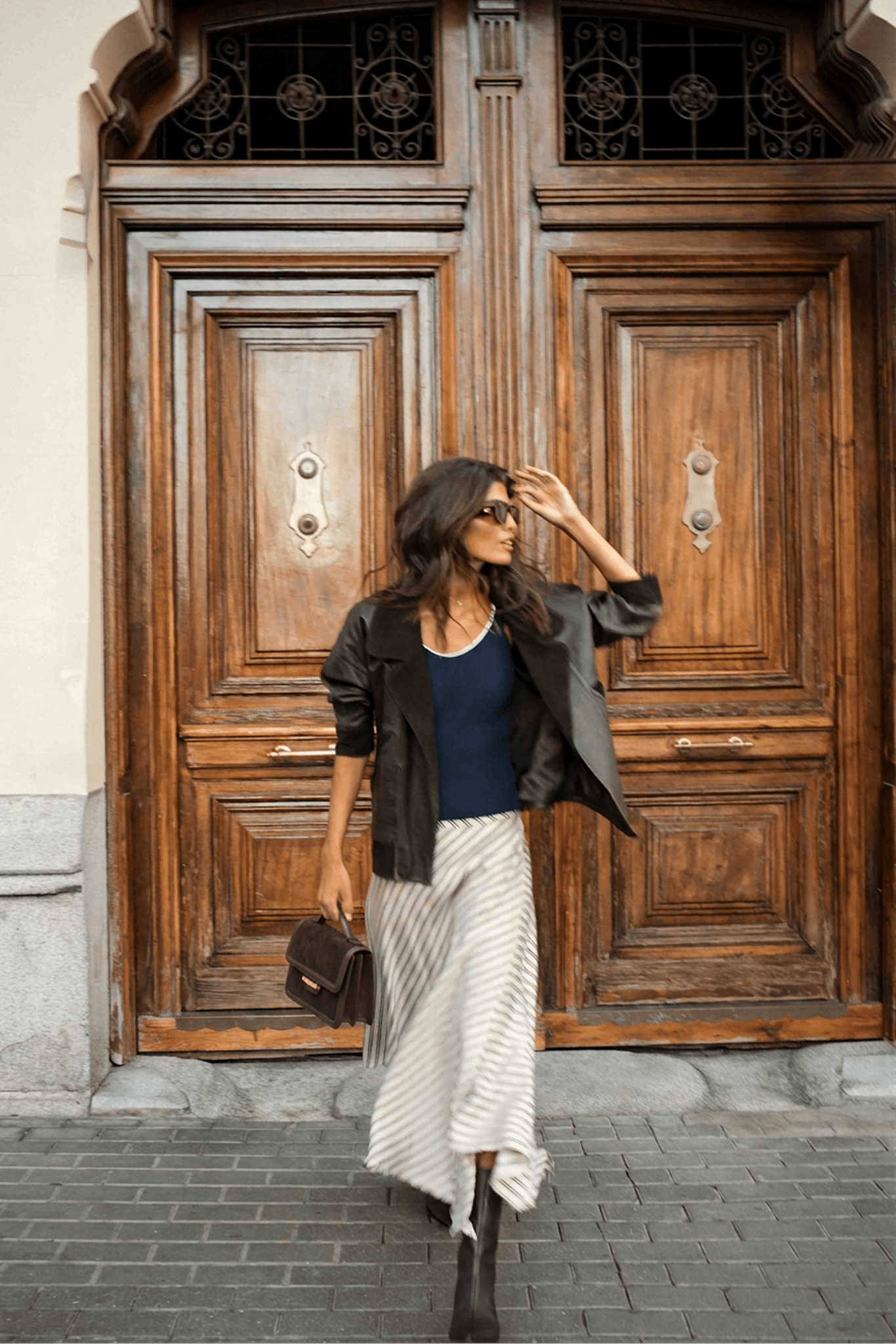 Falda AVEL Rayas Beige - BIMANI