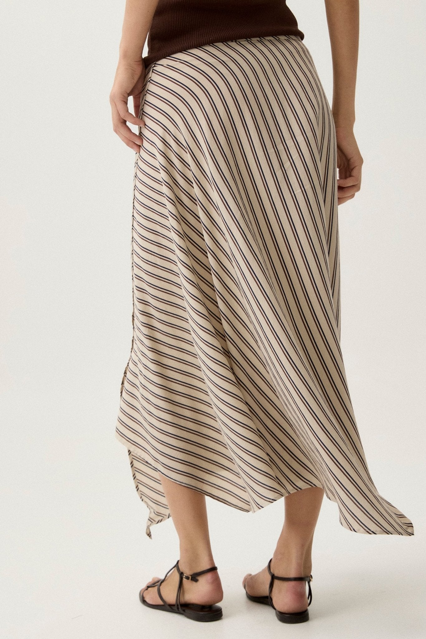 Falda AVEL Rayas Beige - BIMANI