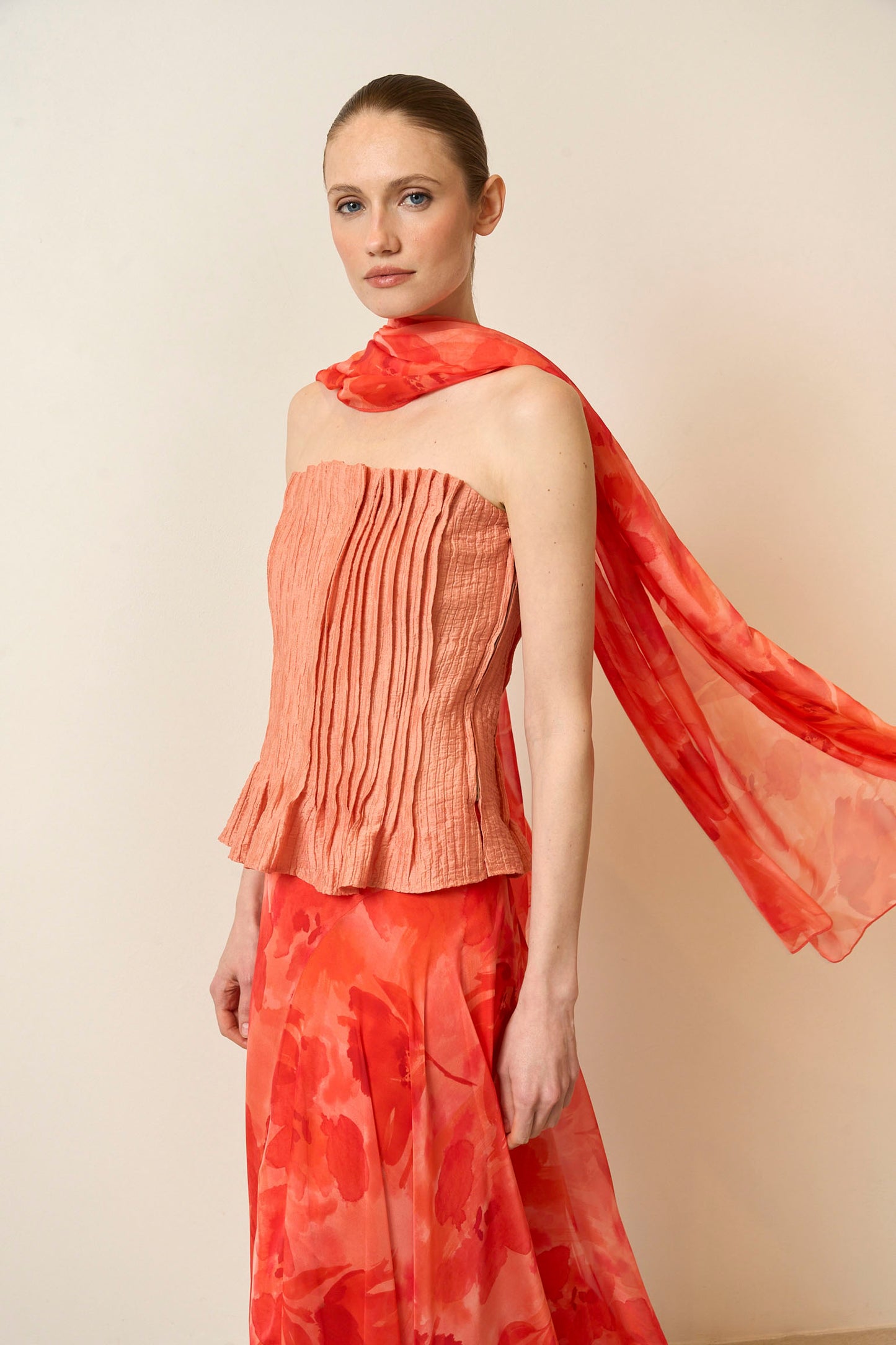 Coral Print FAIR Scarf