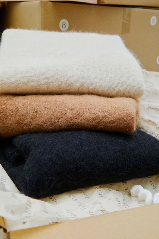 Poncho MOHAIR Azul Marino - BIMANI