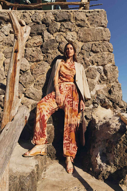 Pantalón BINIBECA Estampado Mostaza - BIMANI