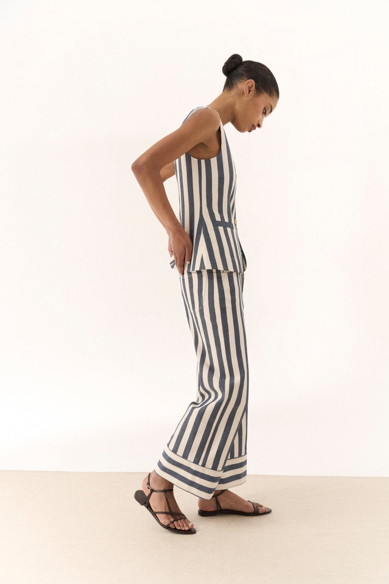 Pantalón GALERA Rayas Azul - BIMANI