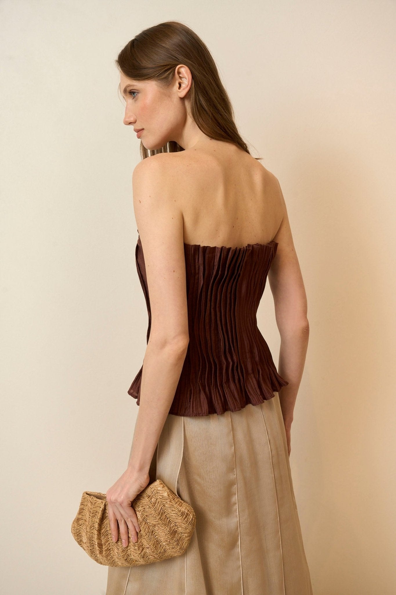Top BARDOT TANA Marrón - BIMANI