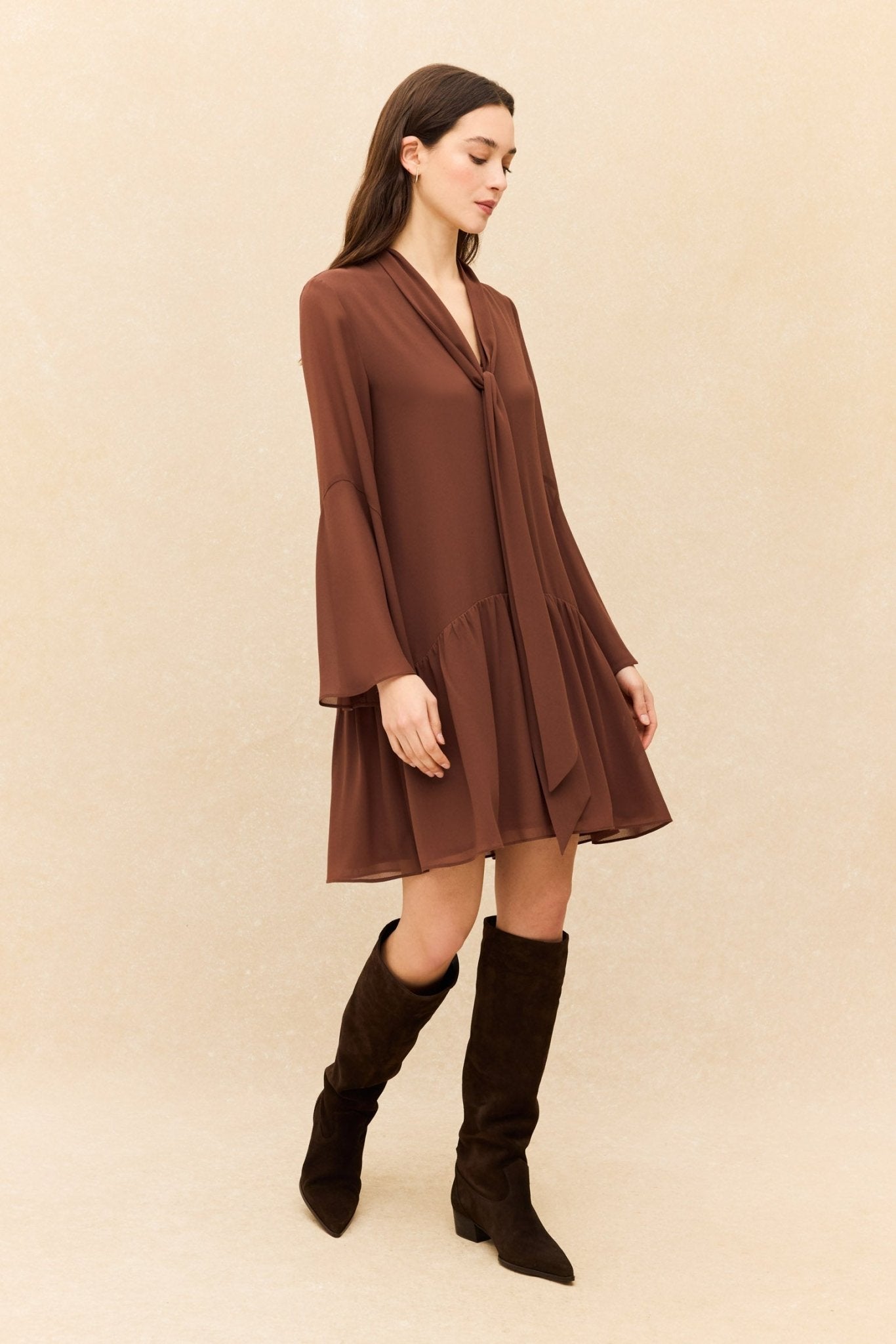 Vestido ARONA Marrón Mocca - BIMANI