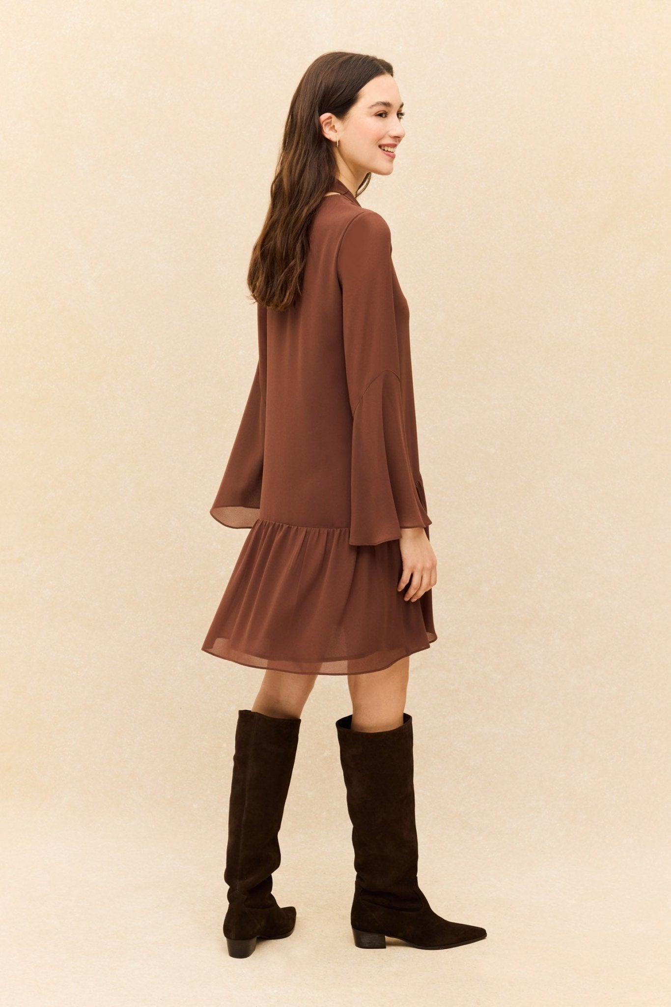 Vestido ARONA Marrón Mocca - BIMANI