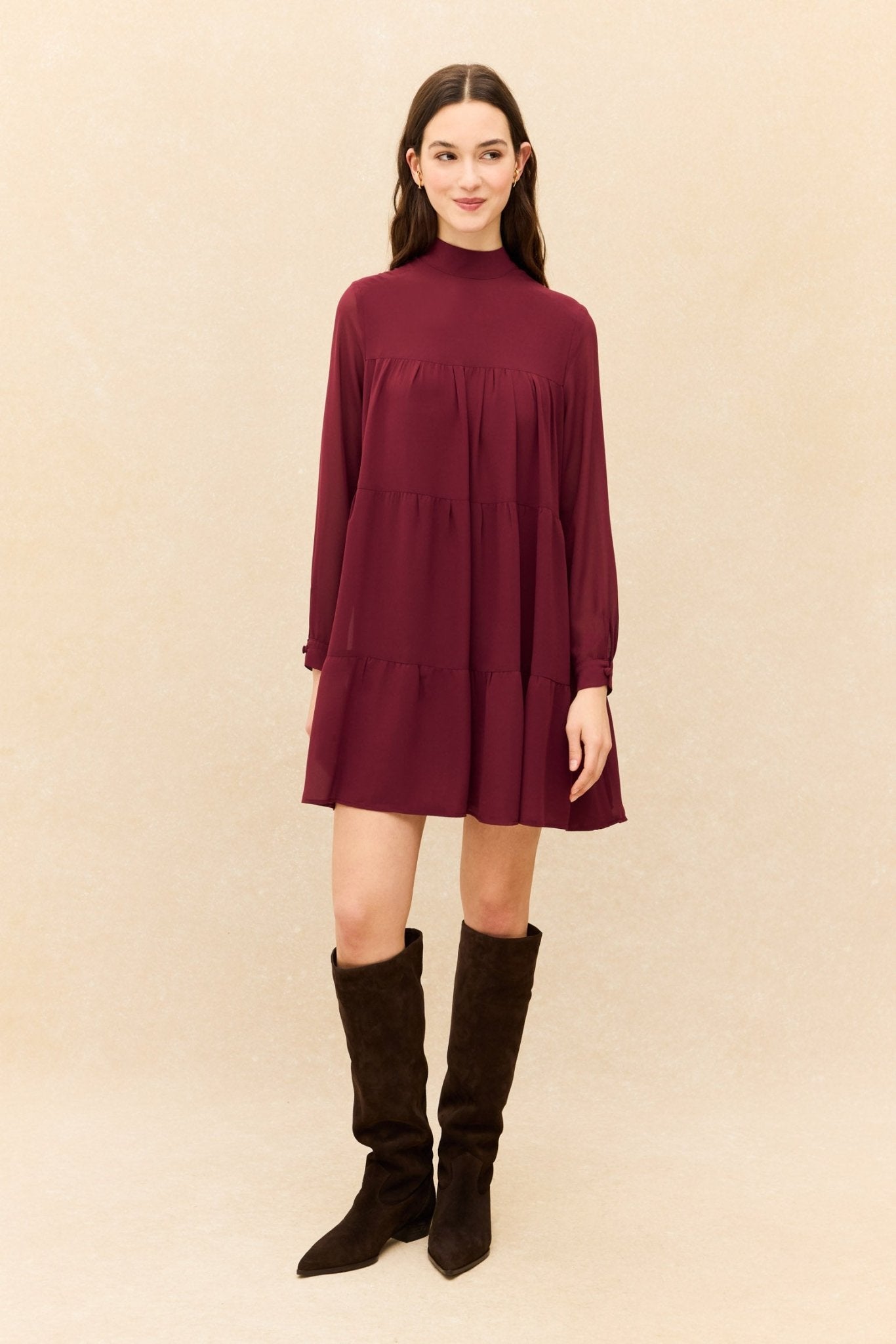 Vestido BOLTON Burdeos Monastrell - BIMANI