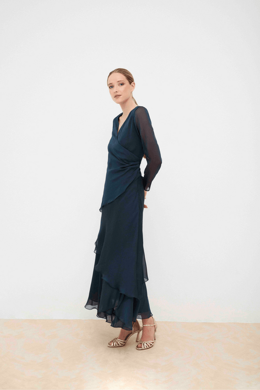 Vestido GIA Azul Petróleo - BIMANI