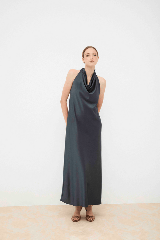Vestido HELENA Azul Petróleo - BIMANI