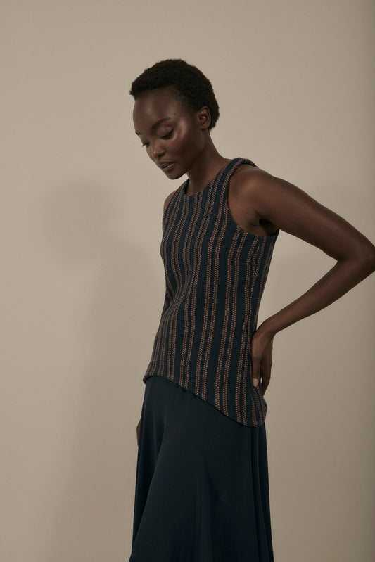 Vestido LUNÉ Rayas Azul - BIMANI