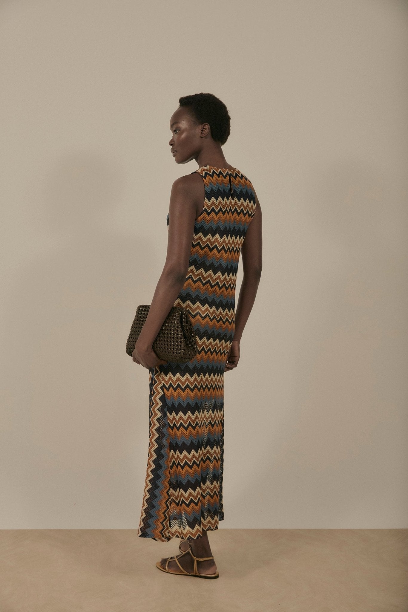 Vestido MIMOSE Rayas Teja - BIMANI
